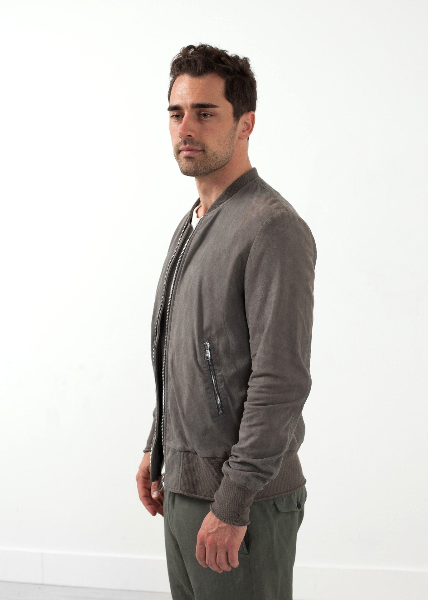 leather bomber jacket in dust men's coats & jackets *** 222