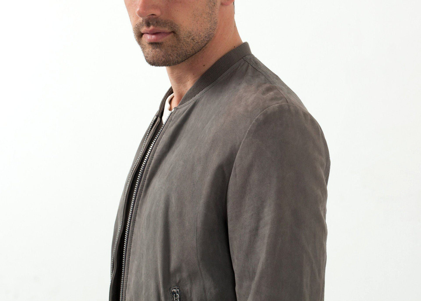 leather bomber jacket in dust men's coats & jackets *** 222