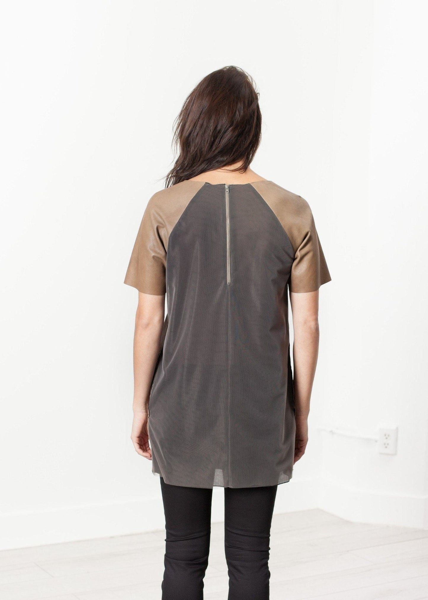 leather front tunic women's dresses *** 222