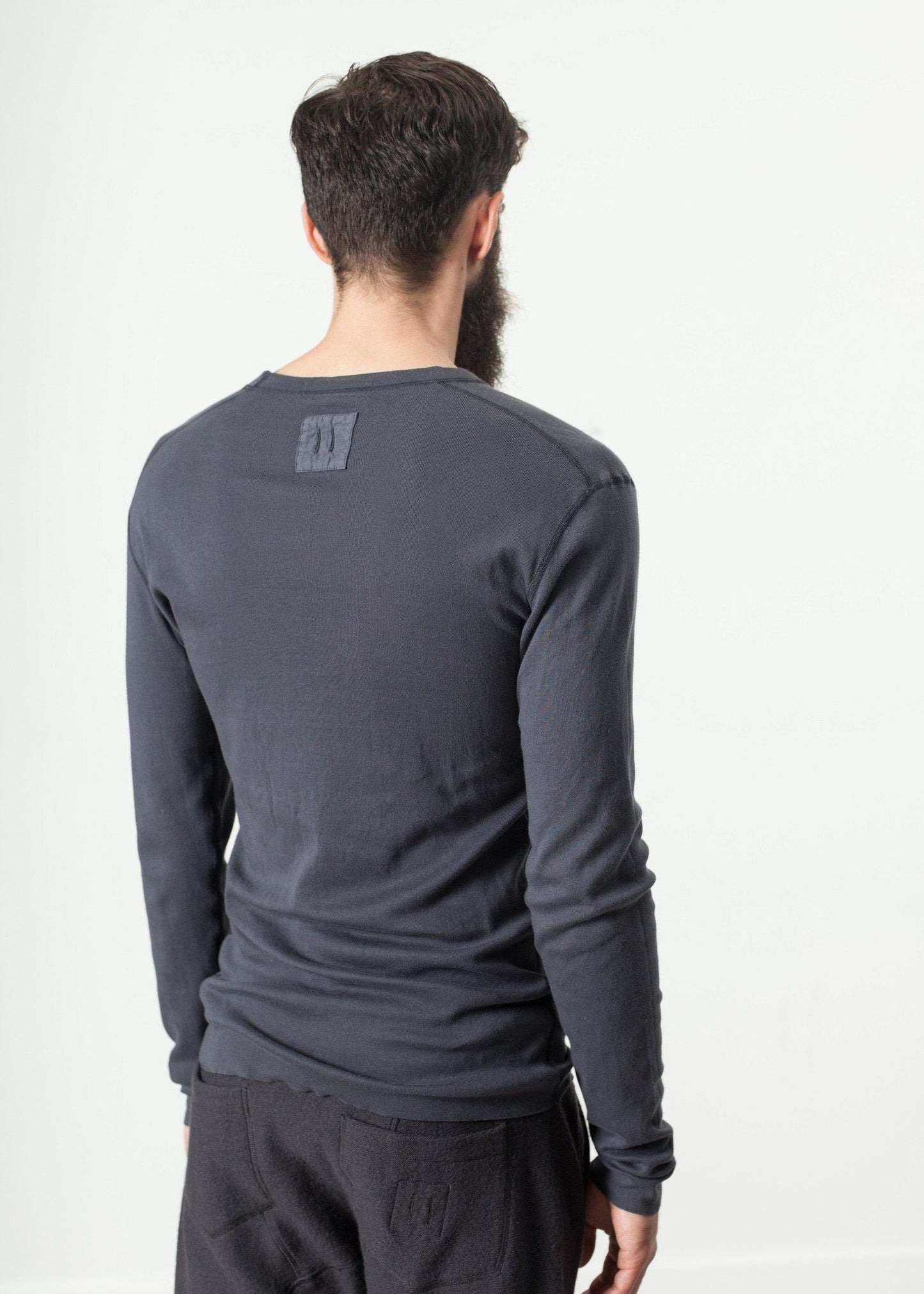 secon shale shirt in slate men's knitwear *** 222