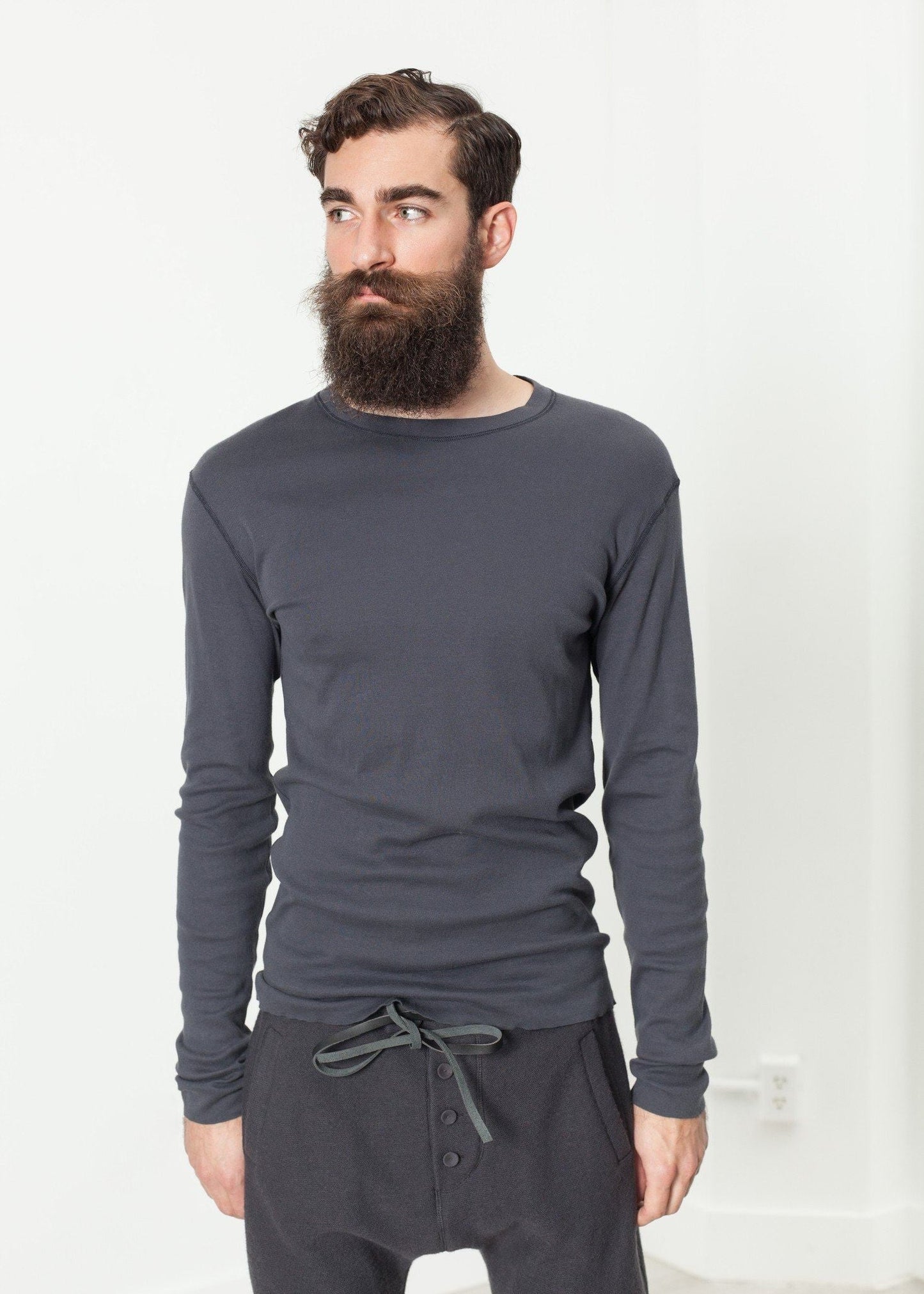 secon shale shirt in slate men's knitwear *** 222