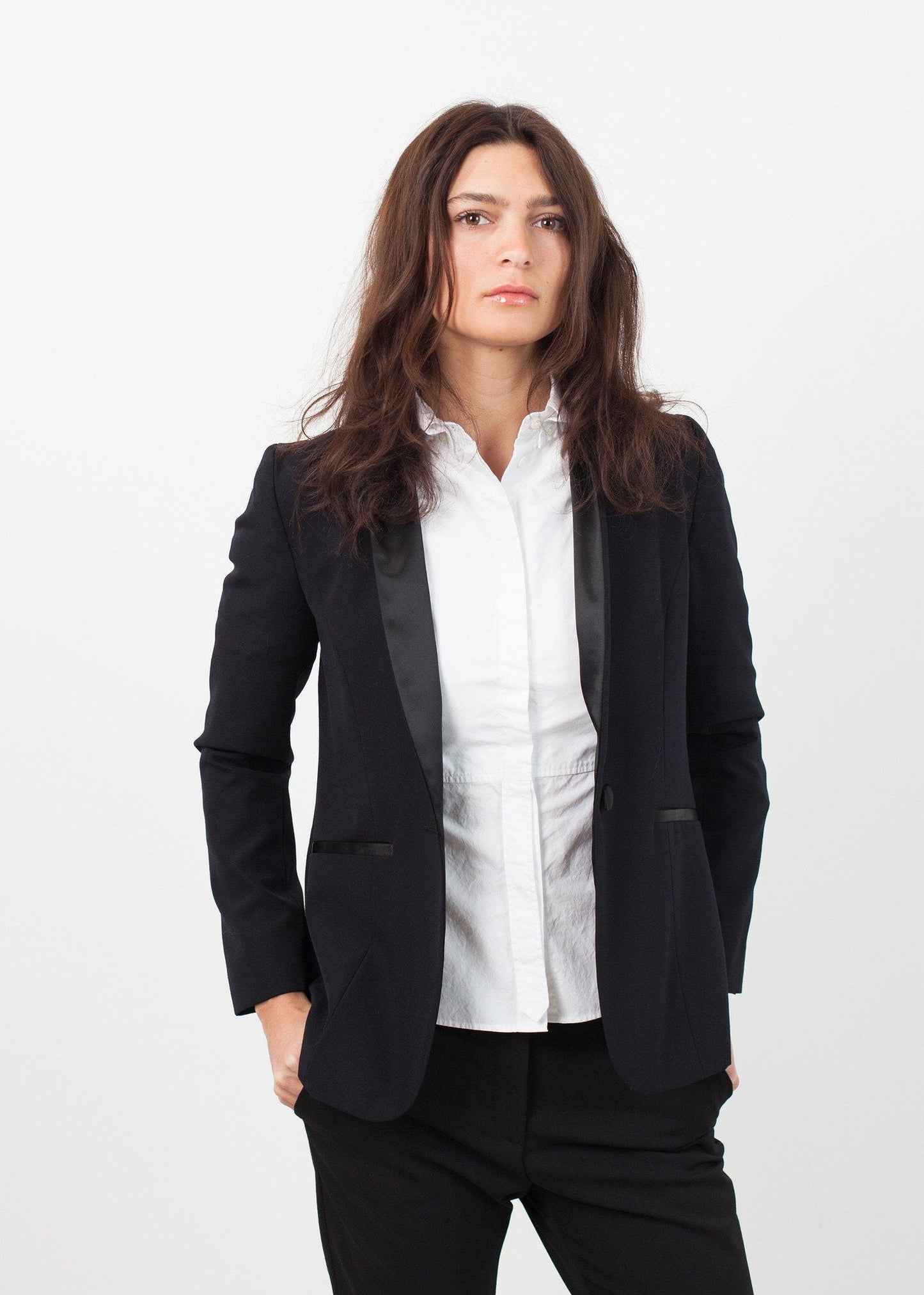 shawl collar blazer in black women's coats & jackets *** 222
