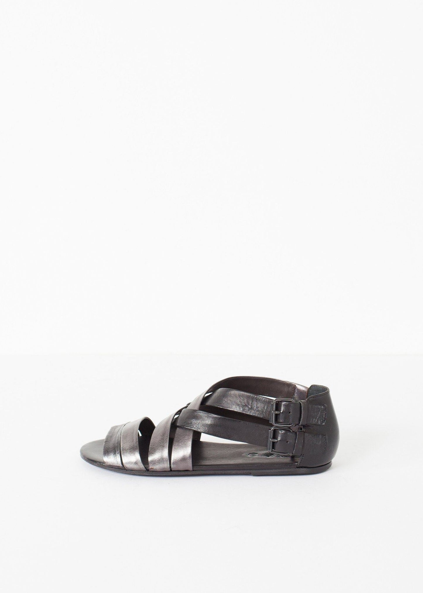 wrap sandal in black/steel women's shoes *** 222