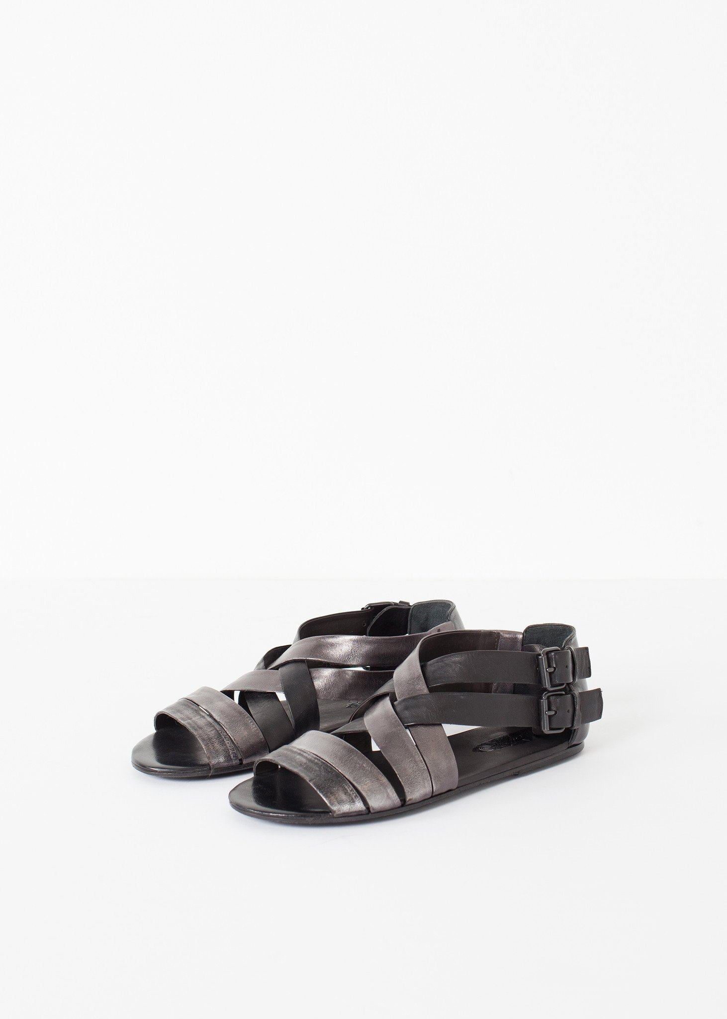 wrap sandal in black/steel women's shoes  *** 222