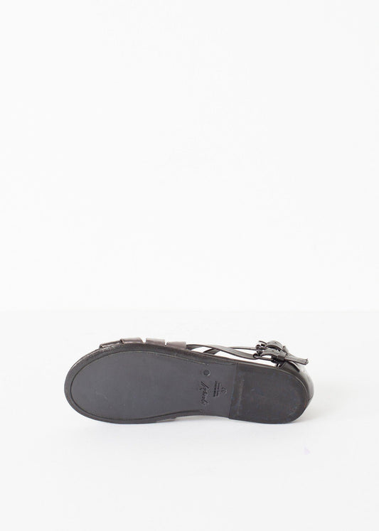 wrap sandal in black/steel women's shoes  *** 222